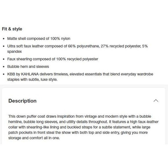 KBB KAHLANA x Target Women's XL Extra Large The Utility Puffer Coat Jacket Cream - Picture 3 of 9